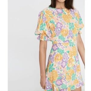 Faithful the brand retro floral print mini dress 6 small
